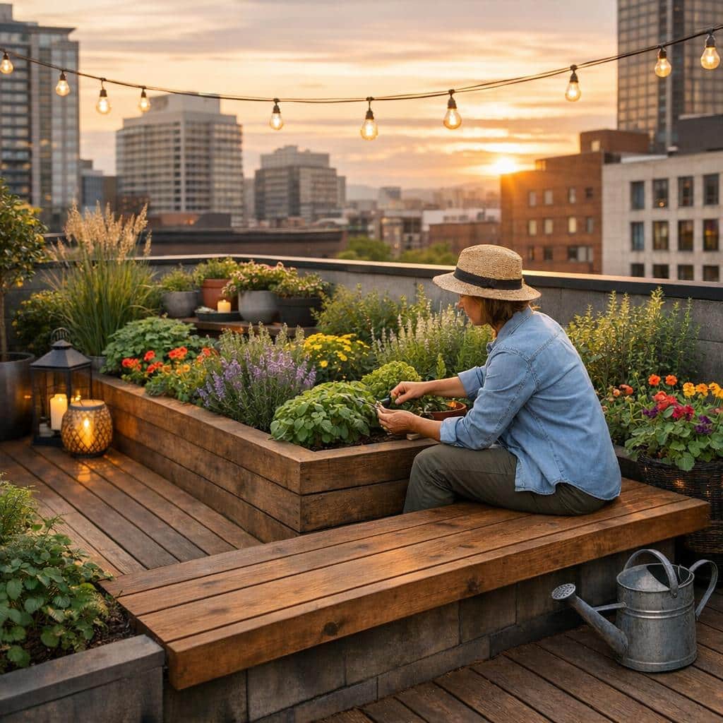 Urbaner Gartenzauber: Wenn Sitzbank und Anbau clever verschmelzen